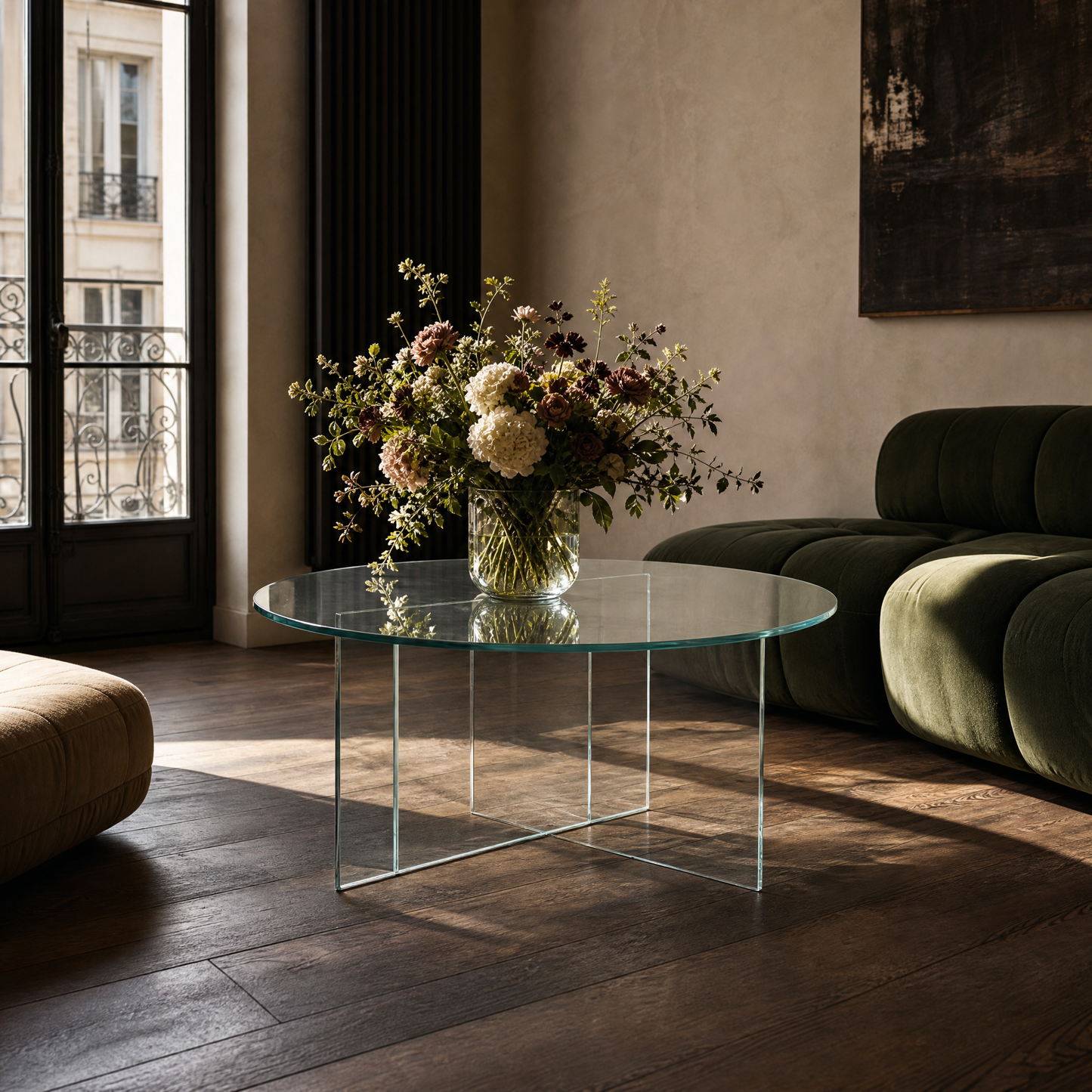 Radial Coffee Table - Clear Glass