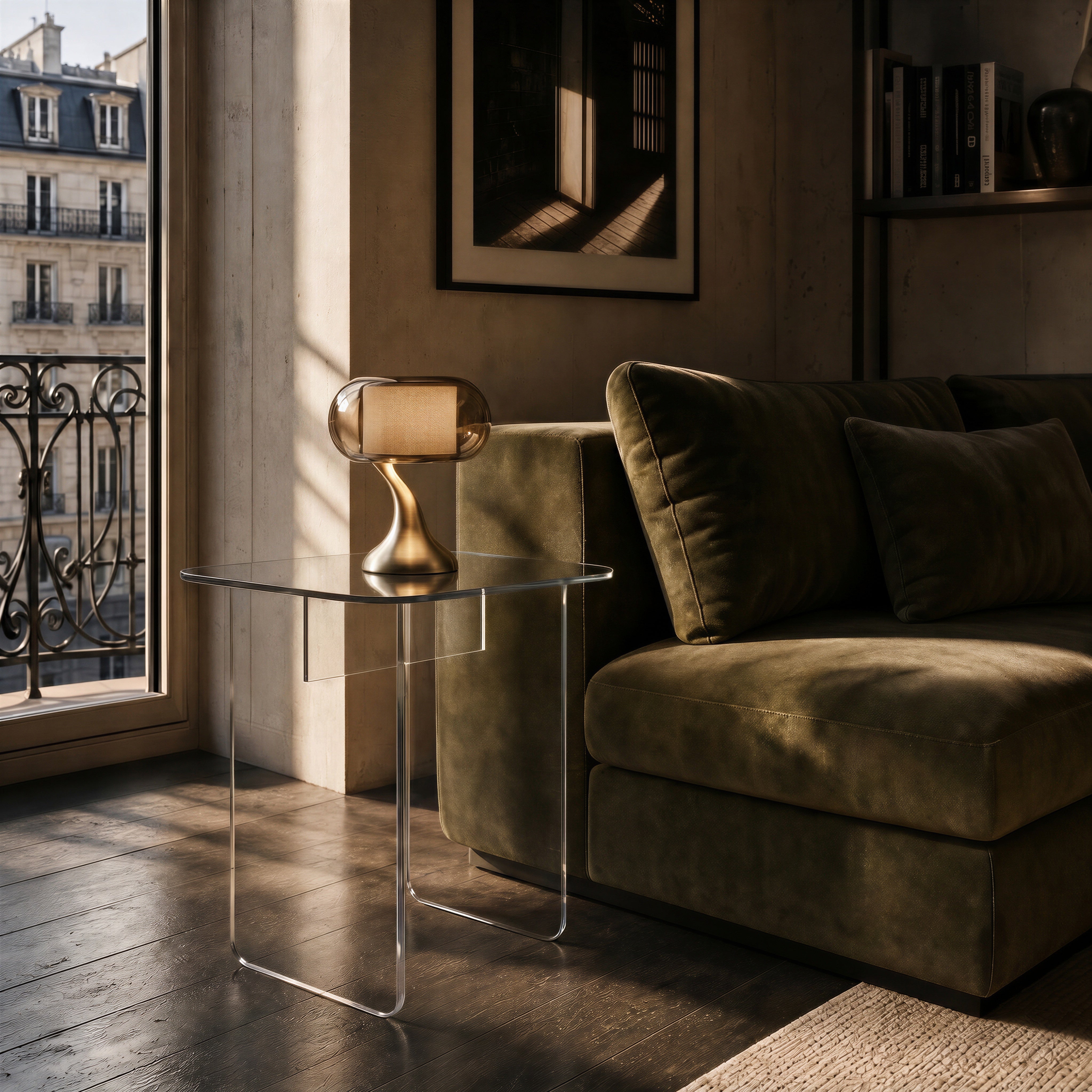 Frame Side Table - Clear Glass