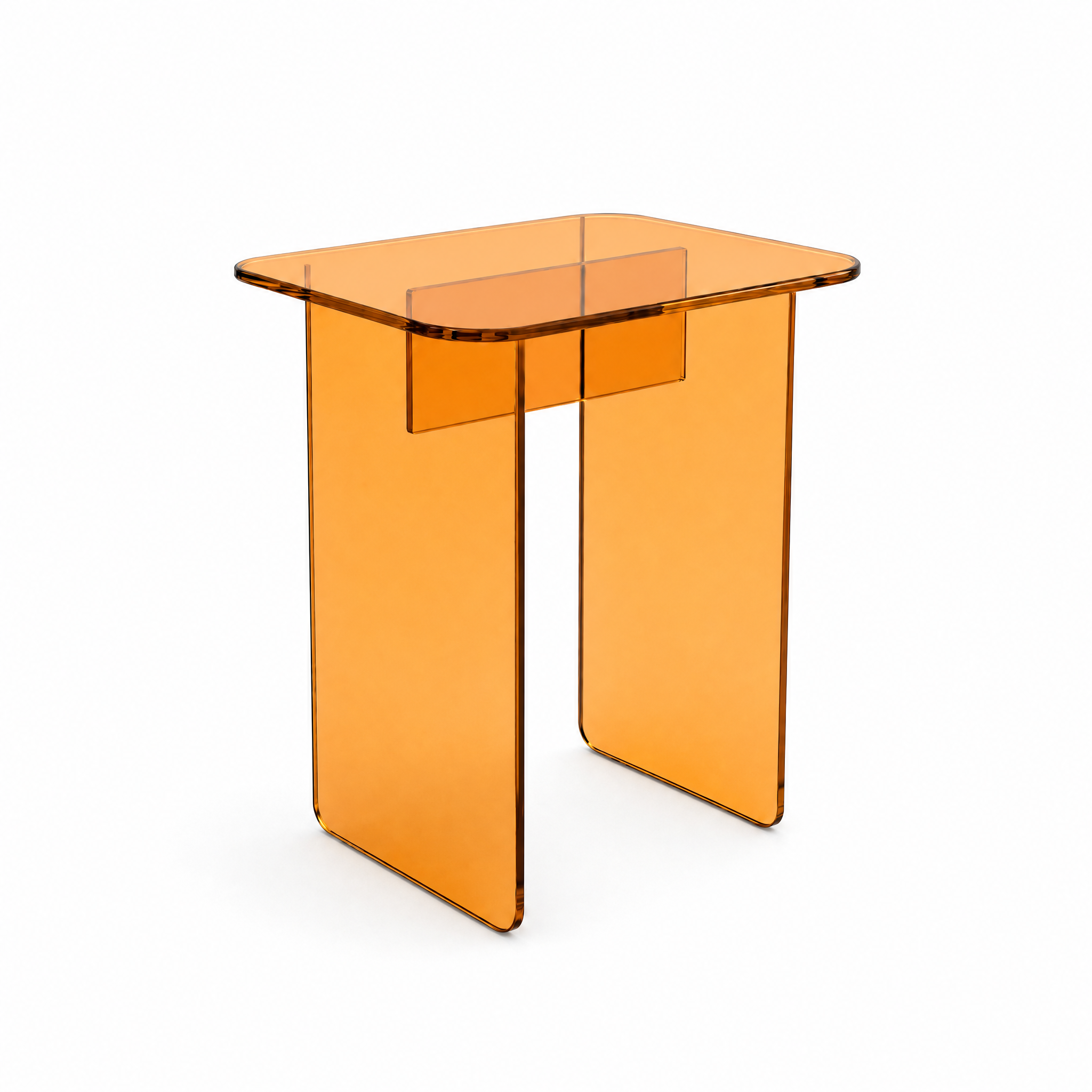 Frame Side Table - Amber Glass