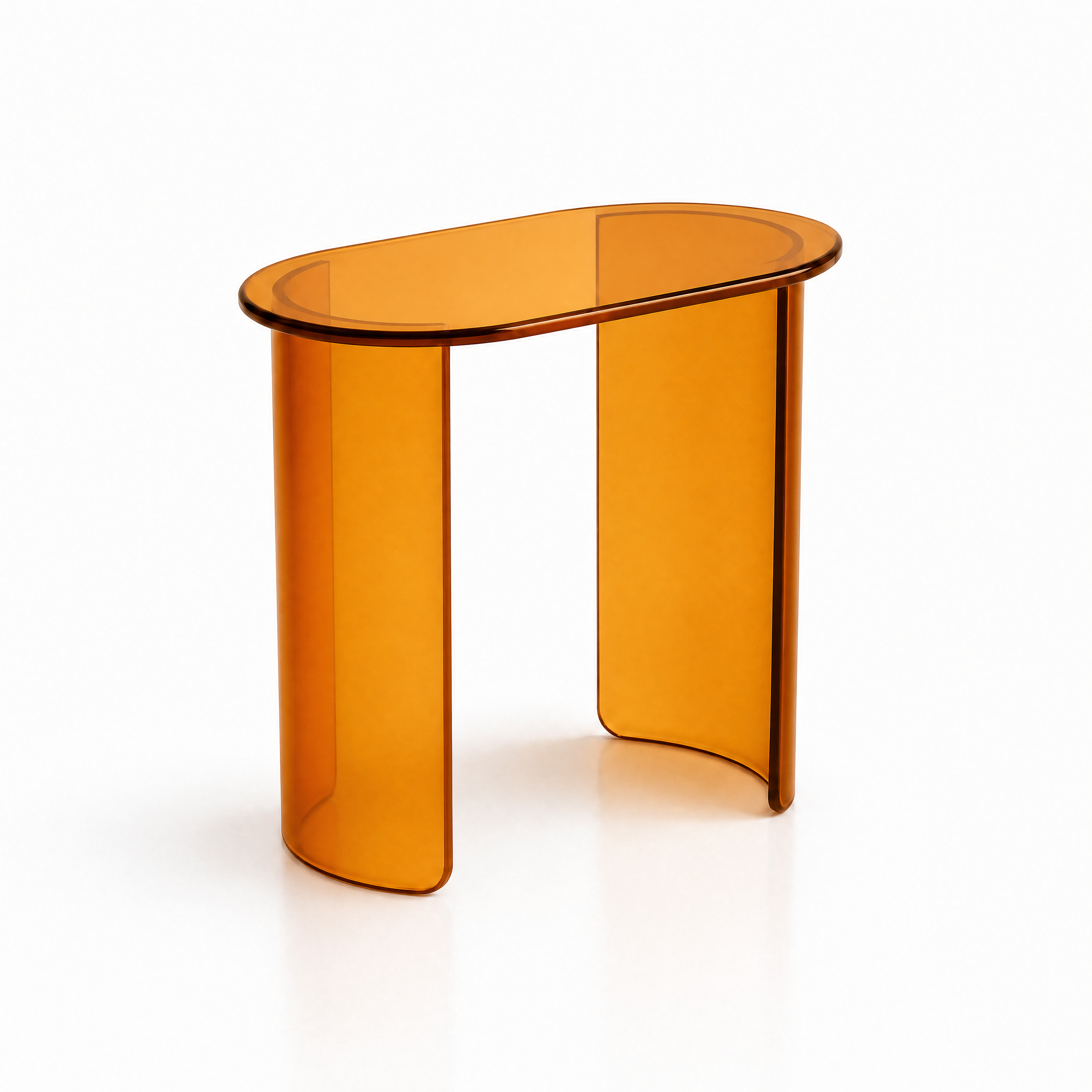 Arc Side Table - Amber Glass