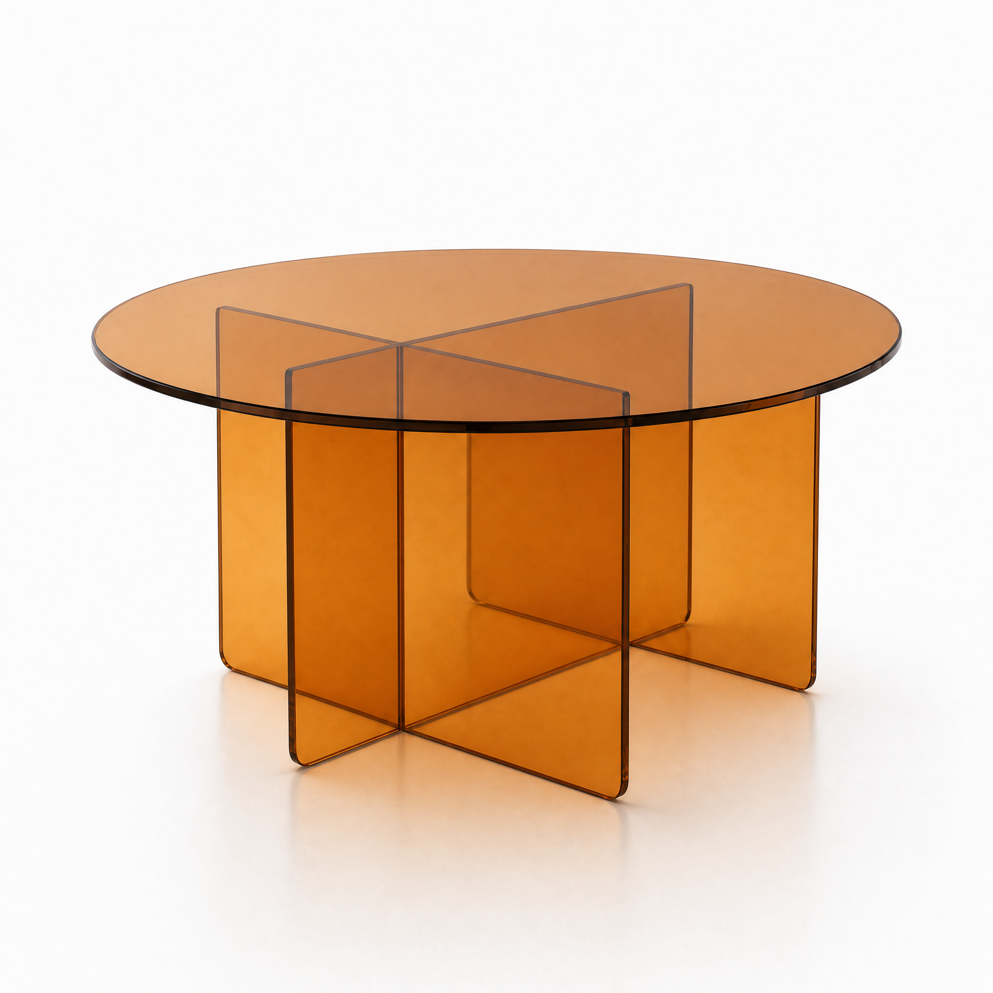 Radial Coffee Table - Amber Glass
