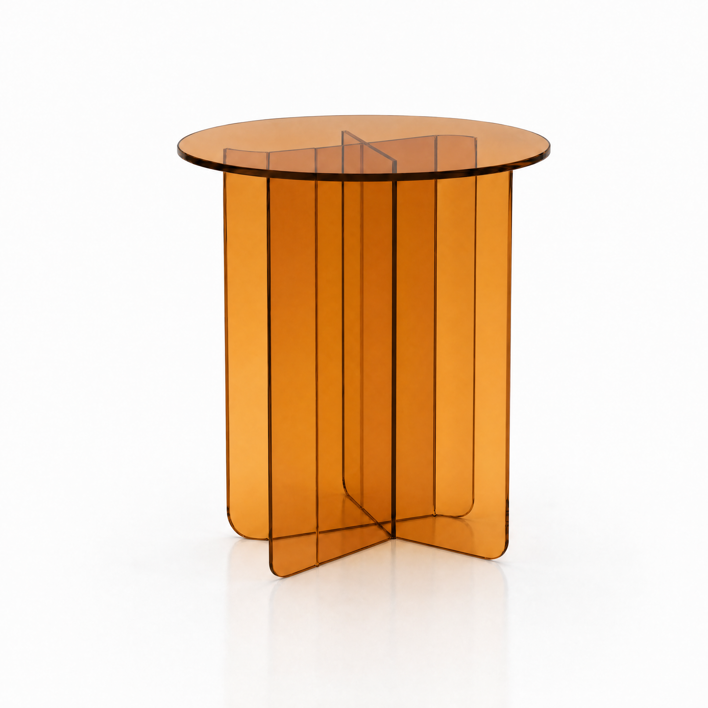 Radial Side Table - Amber Glass