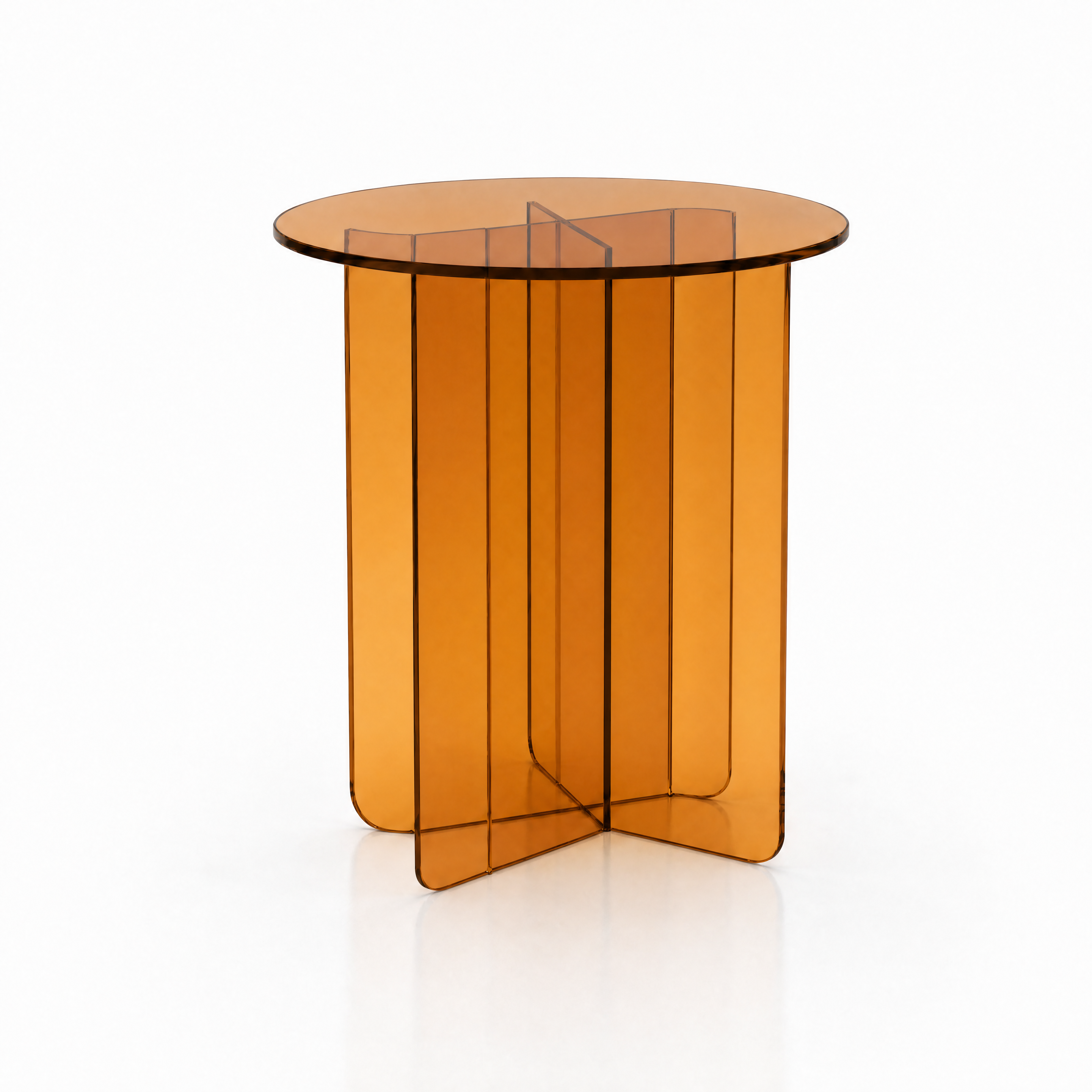 Radial Side Table - Amber Glass