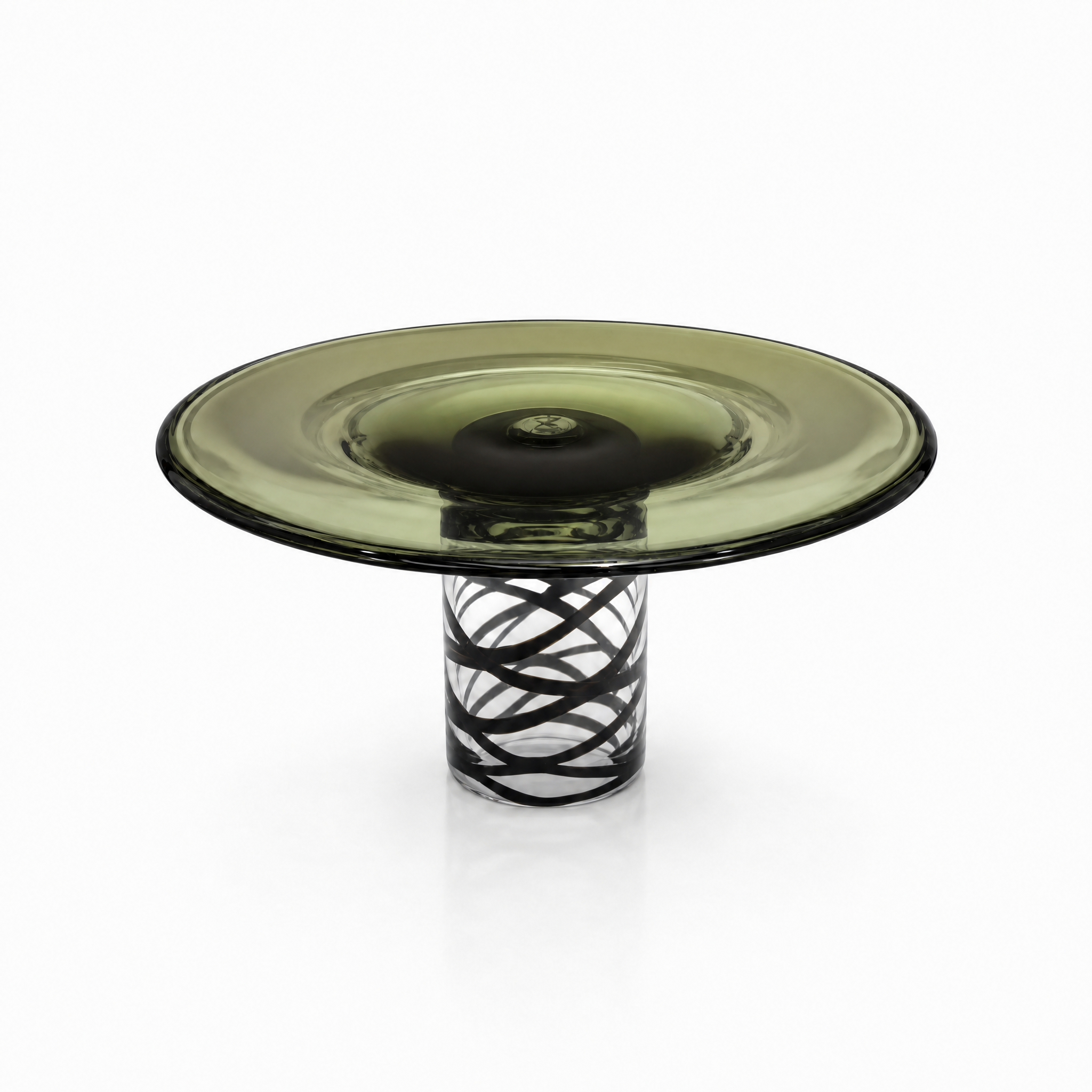 Meridian Glass Plate - Olive and Clear Glass