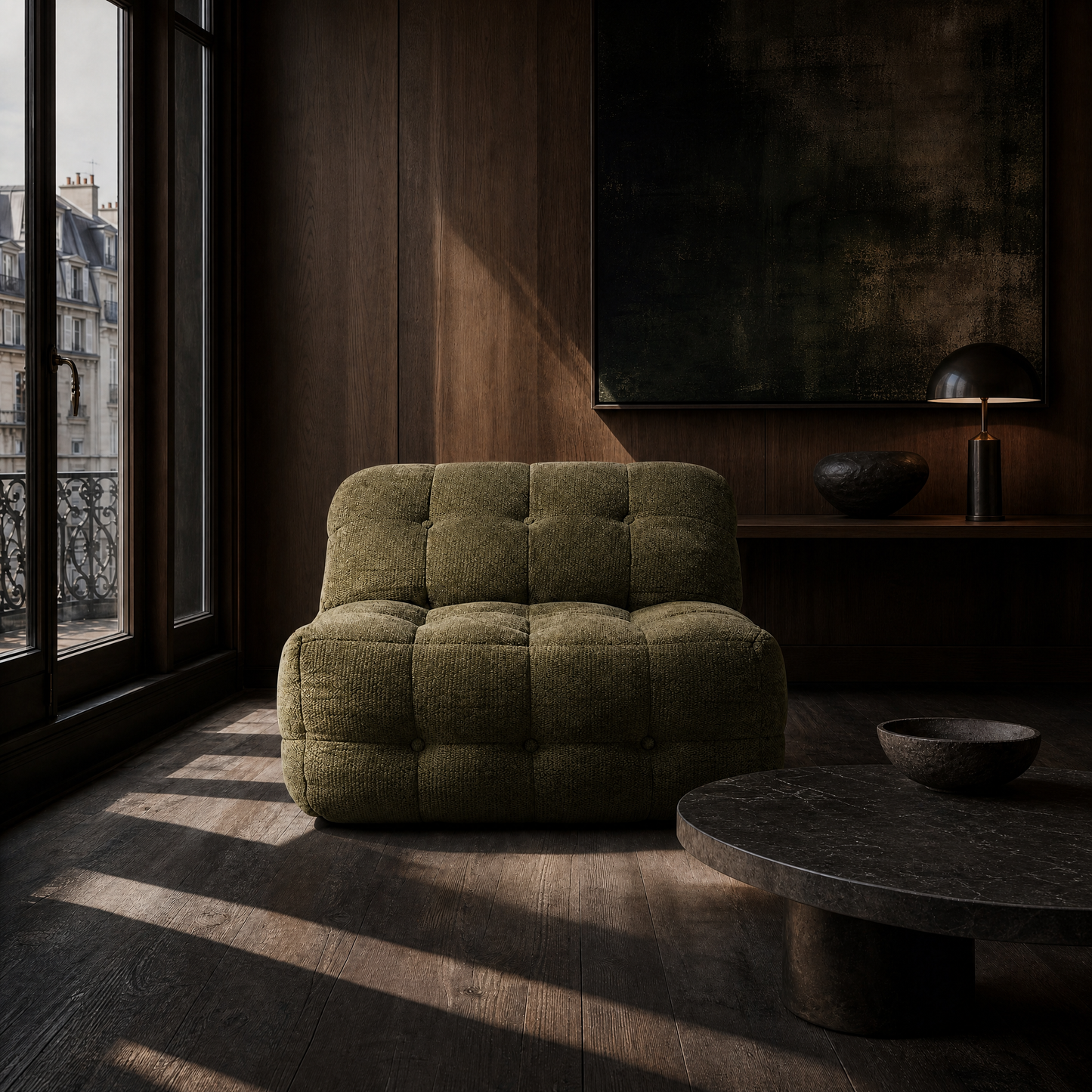 Form Lounge Chair in Olive Green