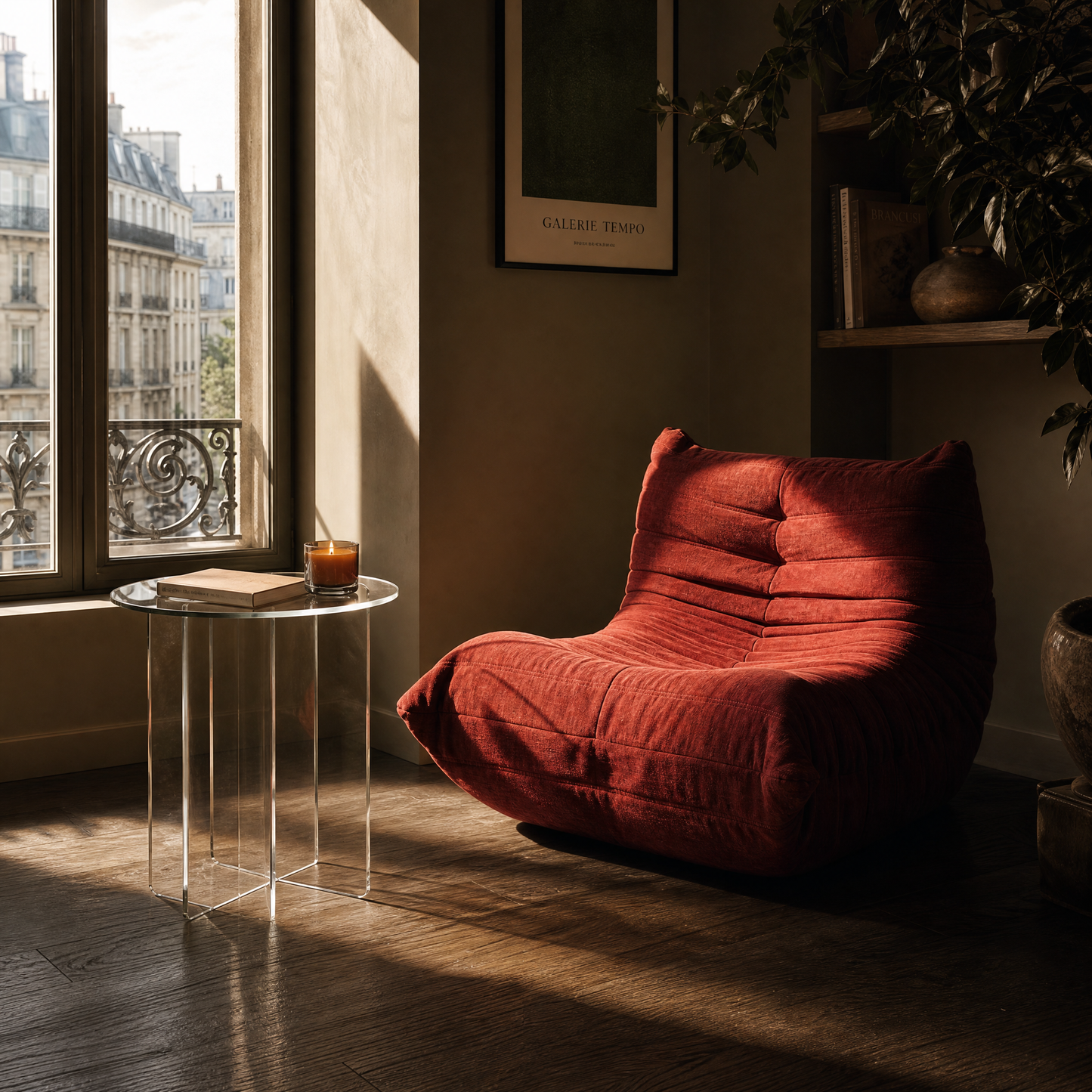 Radial Side Table - Clear Glass